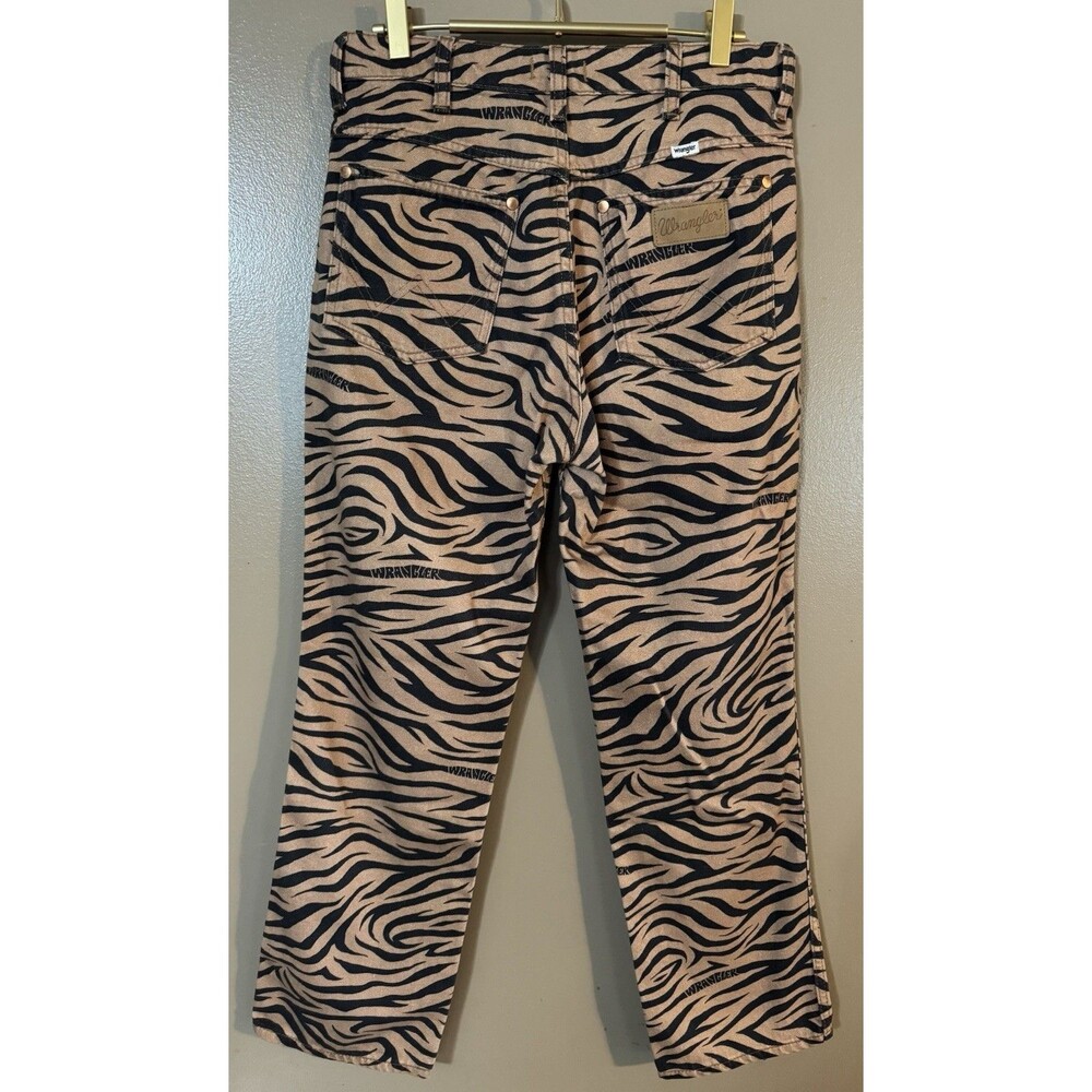Wrangler 603 Wild West High Rise Straight Jeans Purr Tiger Zebra Print 28X28 - Picture 7 of 10